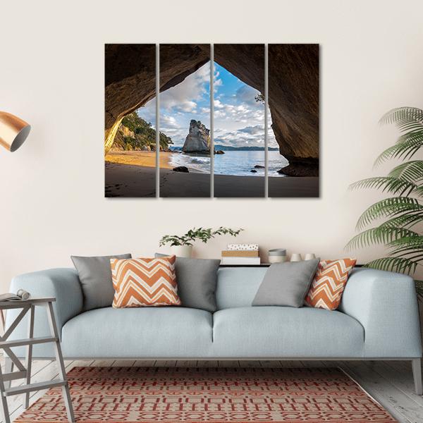 Cathedral Cave At Sunrise Canvas Wall Art-4 Horizontal-Gallery Wrap-34" x 24"-Tiaracle