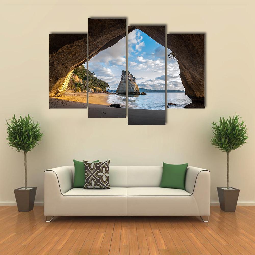 Cathedral Cave At Sunrise Canvas Wall Art-4 Pop-Gallery Wrap-50" x 32"-Tiaracle