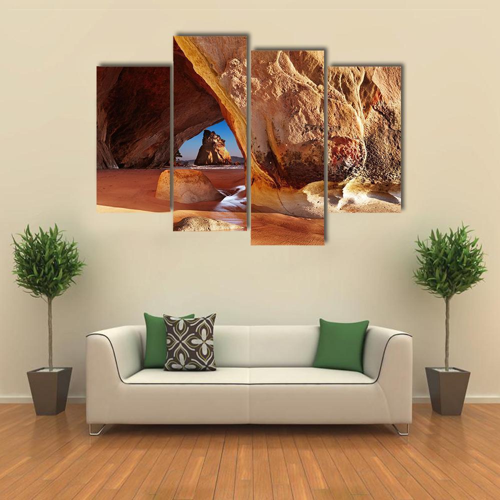 Cathedral Cave New Zealand Canvas Wall Art-4 Pop-Gallery Wrap-50" x 32"-Tiaracle
