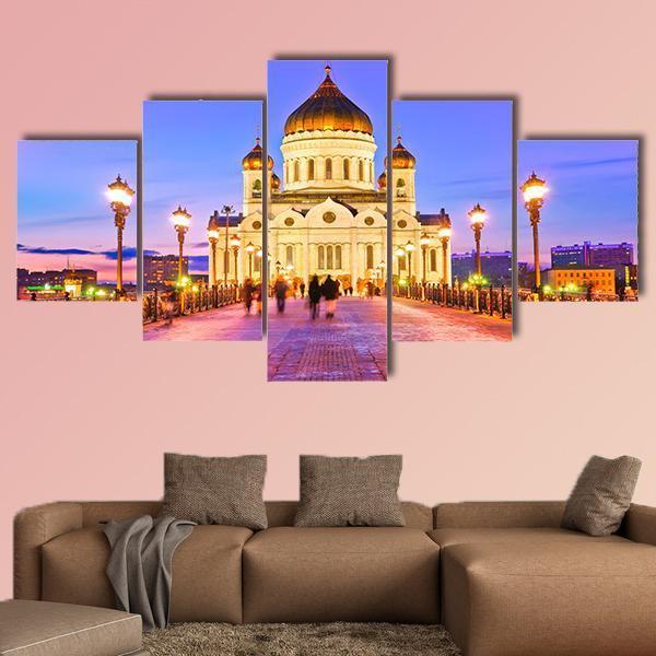 Christ Church Moscow Canvas Wall Art-5 Star-Gallery Wrap-62" x 32"-Tiaracle