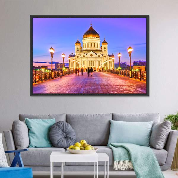 Christ Church Moscow Canvas Wall Art-1 Piece-Floating Frame-24" x 16"-Tiaracle