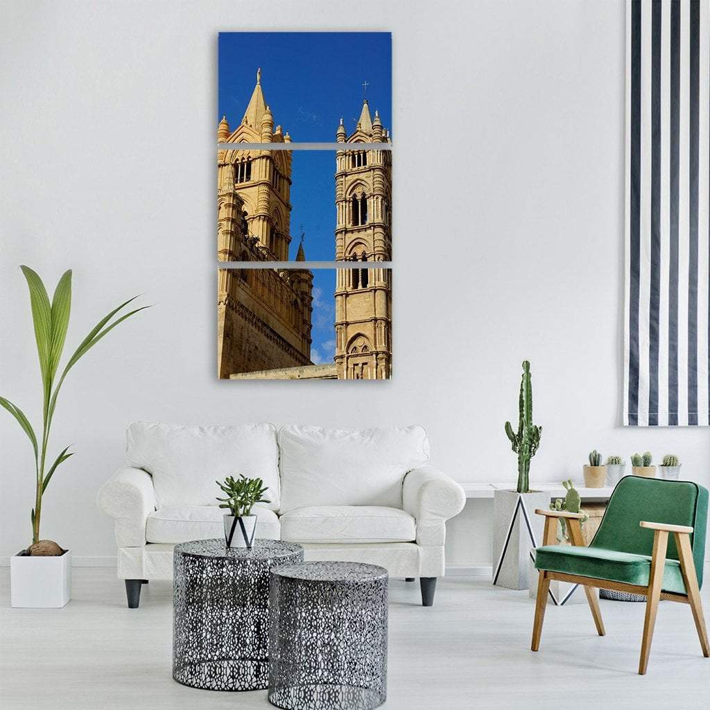Cathedral Di Palermo Vertical Canvas Wall Art-3 Vertical-Gallery Wrap-12" x 25"-Tiaracle