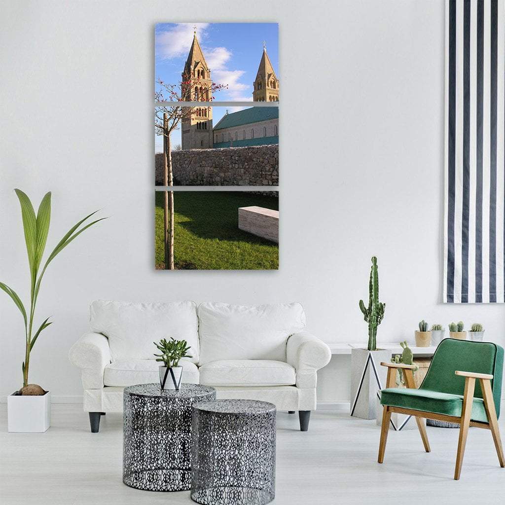 Pecs Cathedral Hungary Vertical Canvas Wall Art-3 Vertical-Gallery Wrap-12" x 25"-Tiaracle