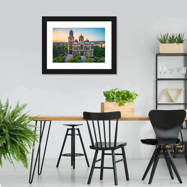 Cathedral In Varna Canvas Wall Art-3 Horizontal-Gallery Wrap-25" x 16"-Tiaracle