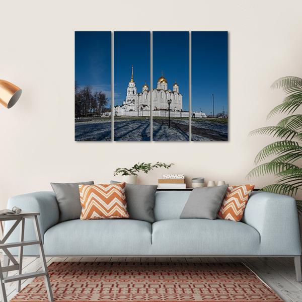 Cathedral In Vladimir Canvas Wall Art-1 Piece-Gallery Wrap-36" x 24"-Tiaracle