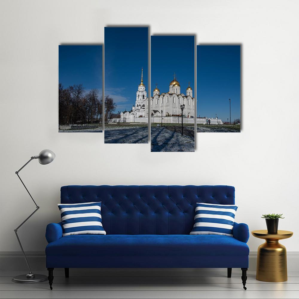 Cathedral In Vladimir Canvas Wall Art-4 Pop-Gallery Wrap-50" x 32"-Tiaracle
