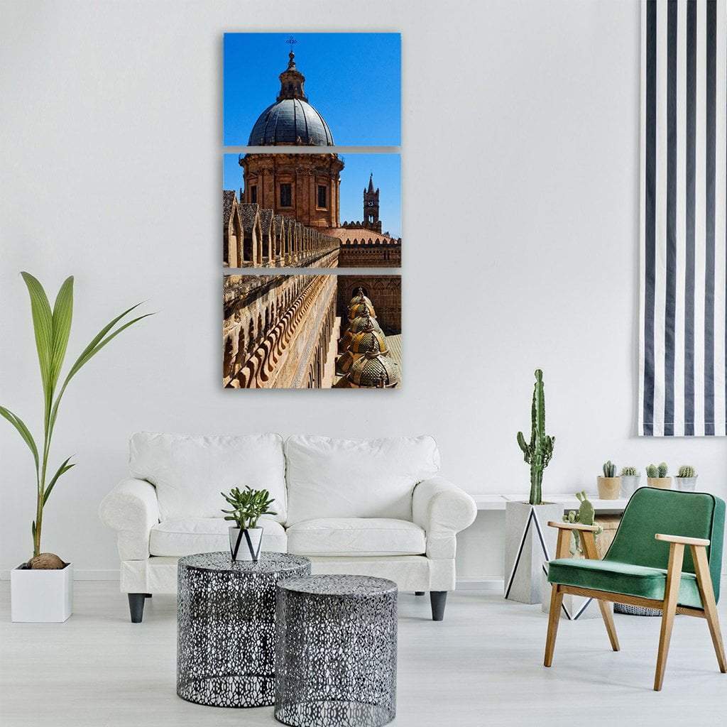 Cathedral Maria Assunta Santissima In Italy Vertical Canvas Wall Art-3 Vertical-Gallery Wrap-12" x 25"-Tiaracle