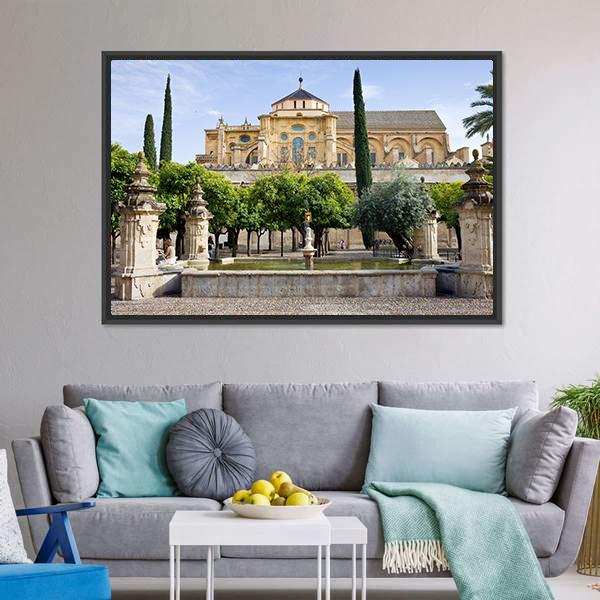 Cathedral Mosque Cordoba Canvas Wall Art-1 Piece-Floating Frame-24" x 16"-Tiaracle