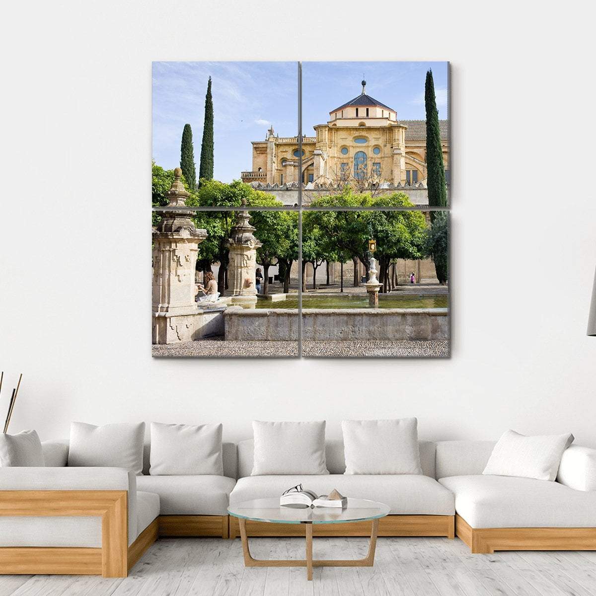 Cathedral Mosque Cordoba Canvas Wall Art-4 Square-Gallery Wrap-17" x 17"-Tiaracle