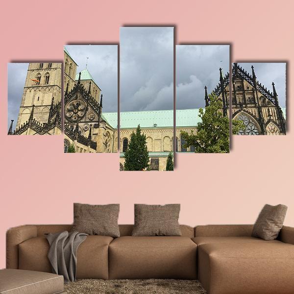 Cathedral Munster Canvas Wall Art-5 Star-Gallery Wrap-62" x 32"-Tiaracle