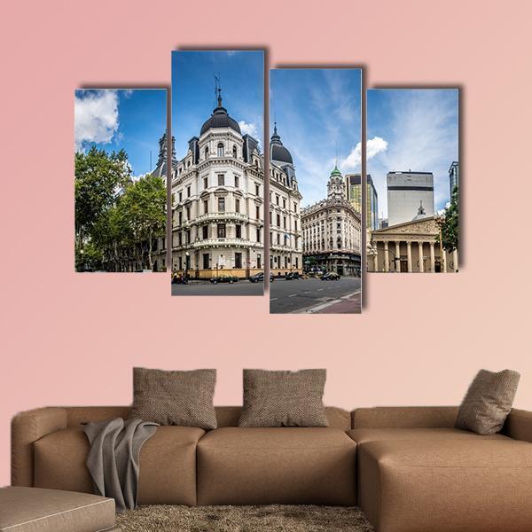 Cathedral Near Plaza De Mayo Canvas Wall Art-4 Pop-Gallery Wrap-50" x 32"-Tiaracle