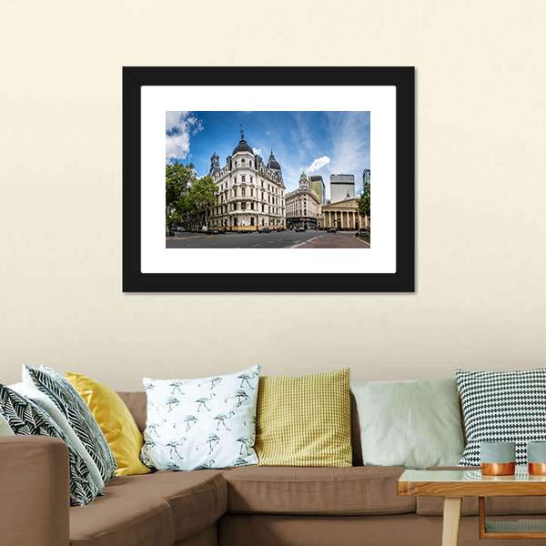 Cathedral Near Plaza De Mayo Canvas Wall Art-3 Horizontal-Gallery Wrap-25" x 16"-Tiaracle