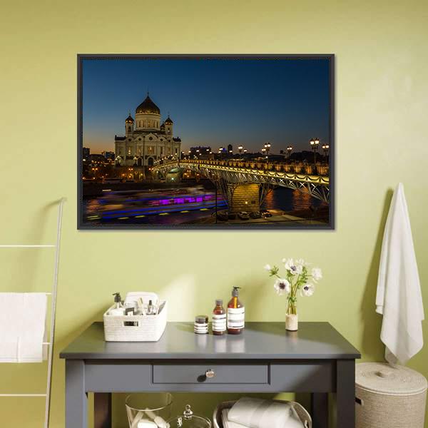 Cathedral Of Christ Moscow Canvas Wall Art-5 Horizontal-Gallery Wrap-22" x 12"-Tiaracle