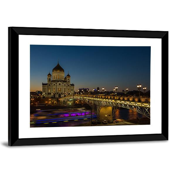 Cathedral Of Christ Moscow Canvas Wall Art-3 Horizontal-Gallery Wrap-25" x 16"-Tiaracle