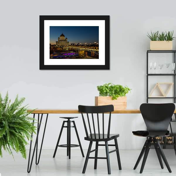 Cathedral Of Christ Moscow Canvas Wall Art-3 Horizontal-Gallery Wrap-25" x 16"-Tiaracle