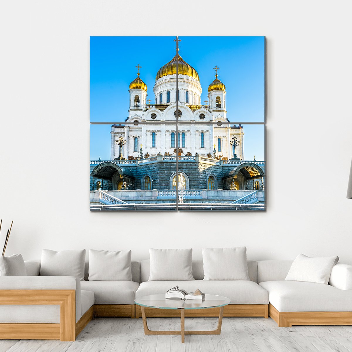 Cathedral Of Christ Savior Canvas Wall Art-4 Square-Gallery Wrap-17" x 17"-Tiaracle