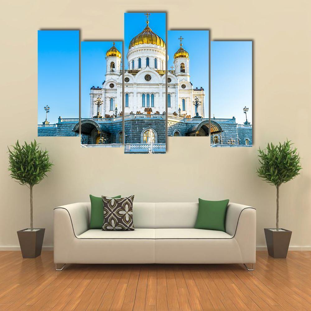 Cathedral Of Christ Savior Canvas Wall Art-5 Pop-Gallery Wrap-47" x 32"-Tiaracle