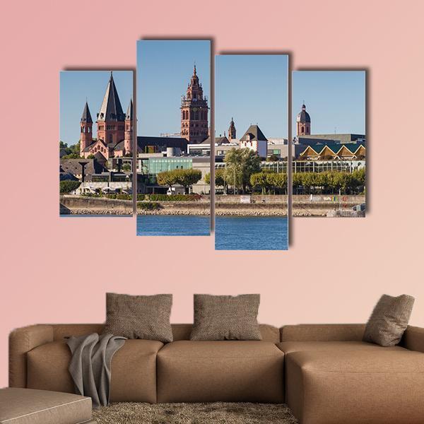 Mainz Cathedral Canvas Wall Art-4 Pop-Gallery Wrap-50" x 32"-Tiaracle