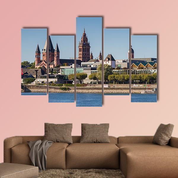 Mainz Cathedral Canvas Wall Art-5 Pop-Gallery Wrap-47" x 32"-Tiaracle