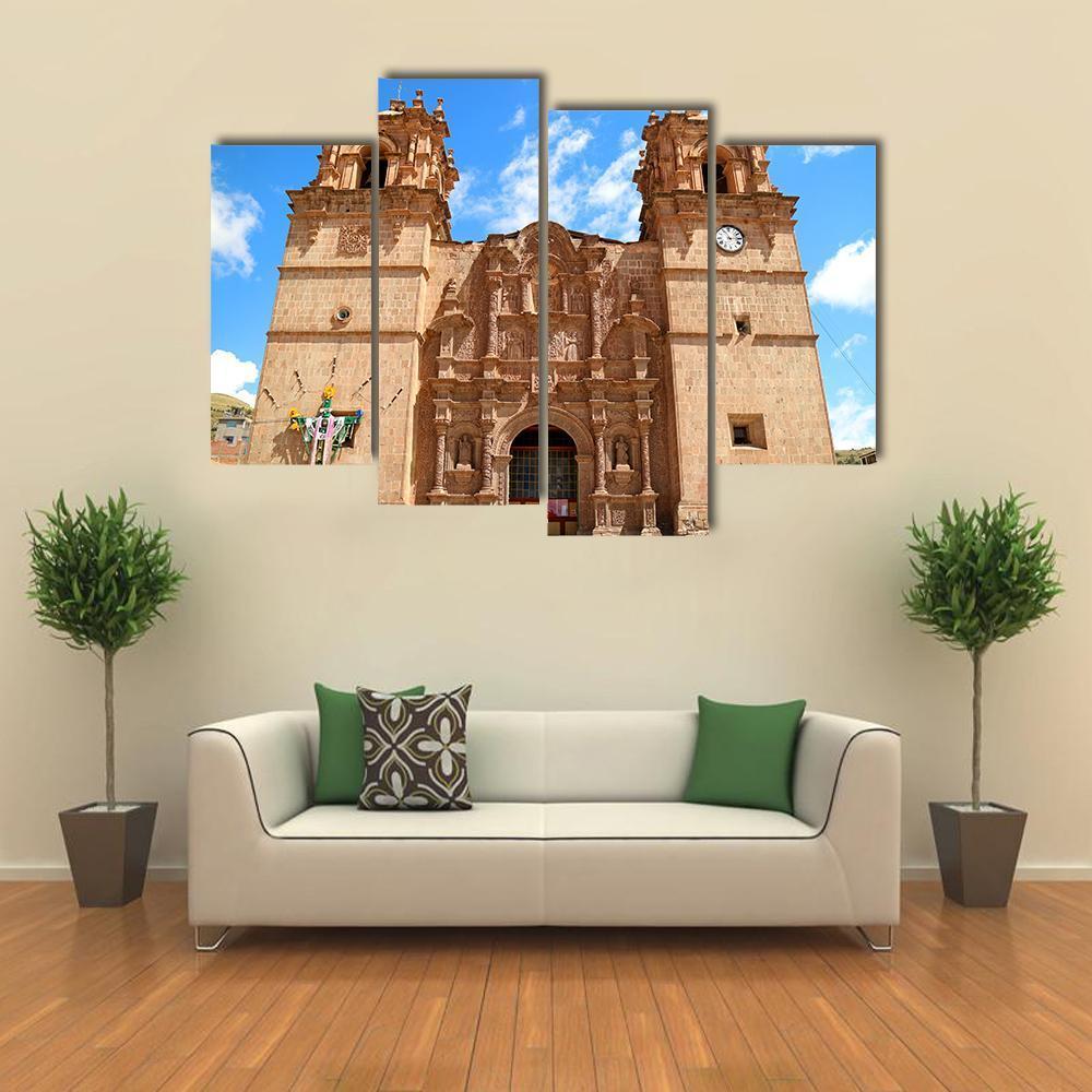 Cathedral Of Puno Peru Canvas Wall Art-4 Pop-Gallery Wrap-50" x 32"-Tiaracle