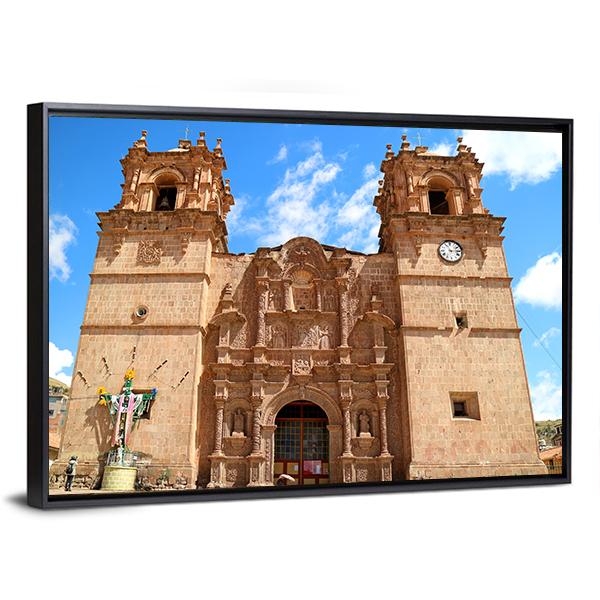 Cathedral Of Puno Peru Canvas Wall Art-3 Horizontal-Gallery Wrap-25" x 16"-Tiaracle