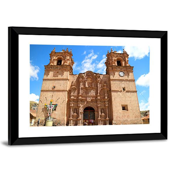 Cathedral Of Puno Peru Canvas Wall Art-3 Horizontal-Gallery Wrap-25" x 16"-Tiaracle
