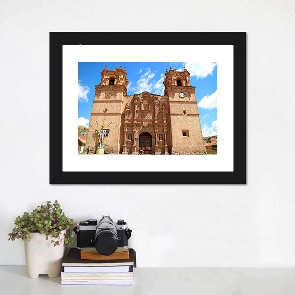 Cathedral Of Puno Peru Canvas Wall Art-1 Piece-Framed Print-20" x 16"-Tiaracle