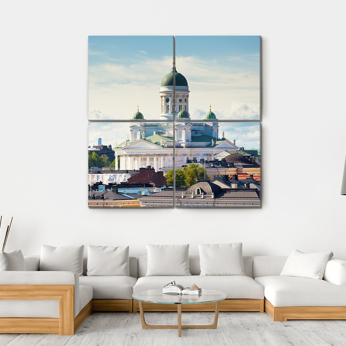 Cathedral Of Saint Nicholas Canvas Wall Art-4 Square-Gallery Wrap-17" x 17"-Tiaracle