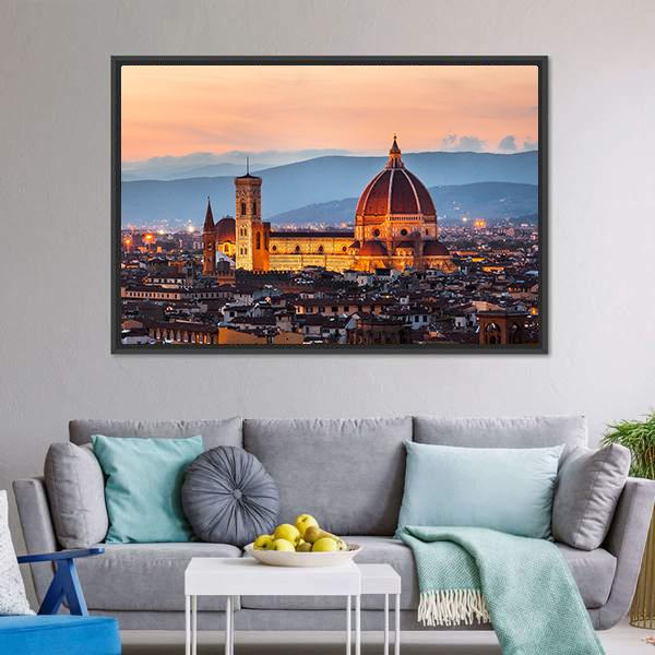 Cathedral Of Santa Maria Canvas Wall Art-1 Piece-Floating Frame-36" x 24"-Tiaracle