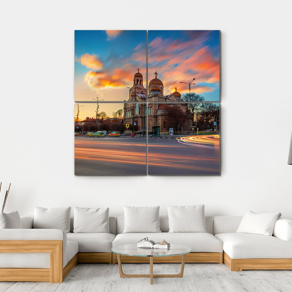 Cathedral Of The Assumption Canvas Wall Art-4 Square-Gallery Wrap-17" x 17"-Tiaracle