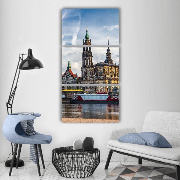 Augustus Bridge &amp; Trinity Cathedral Vertical Canvas Wall Art-3 Vertical-Gallery Wrap-12" x 25"-Tiaracle