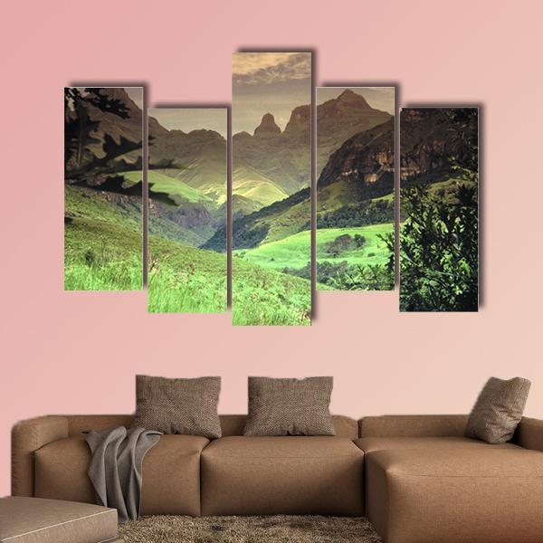 Cathedral Peak Mountain Canvas Wall Art-5 Pop-Gallery Wrap-47" x 32"-Tiaracle