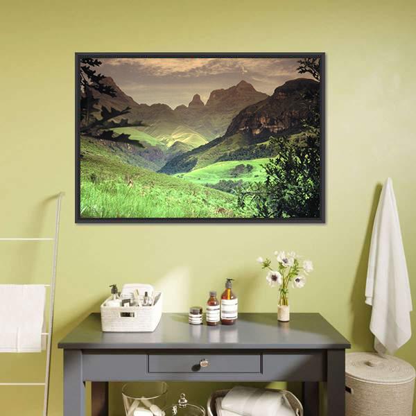 Cathedral Peak Mountain Canvas Wall Art-3 Horizontal-Gallery Wrap-25" x 16"-Tiaracle