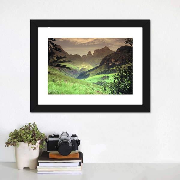 Cathedral Peak Mountain Canvas Wall Art-1 Piece-Framed Print-20" x 16"-Tiaracle
