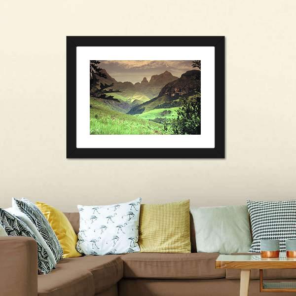 Cathedral Peak Mountain Canvas Wall Art-3 Horizontal-Gallery Wrap-25" x 16"-Tiaracle