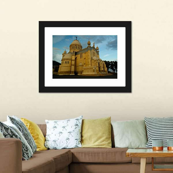 Cathedrale Notre Dame d'Afrique Canvas Wall Art-1 Piece-Framed Print-20" x 16"-Tiaracle