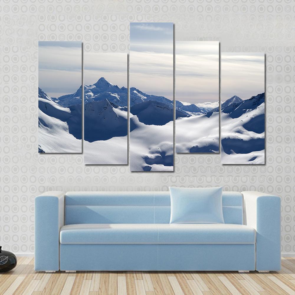 Caucasus Mountains Canvas Wall Art-5 Pop-Gallery Wrap-47" x 32"-Tiaracle