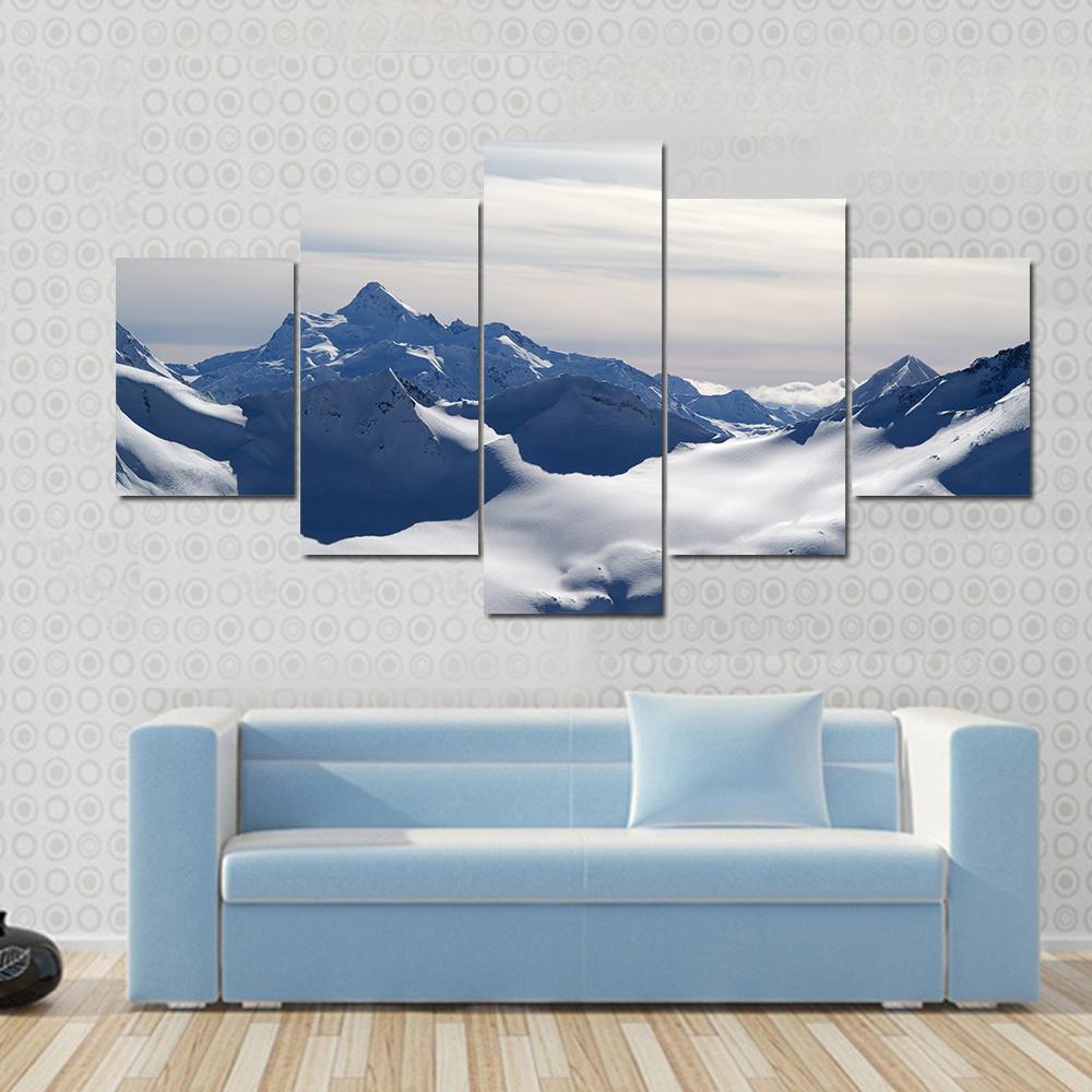 Caucasus Mountains Canvas Wall Art-5 Star-Gallery Wrap-62" x 32"-Tiaracle