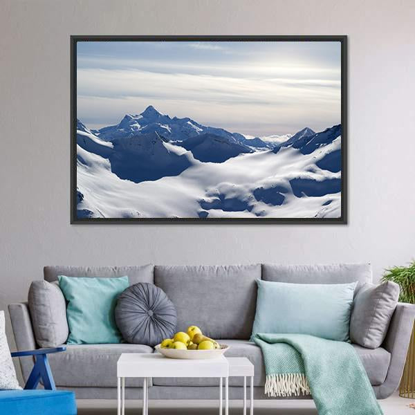 Caucasus Mountains Canvas Wall Art-1 Piece-Floating Frame-24" x 16"-Tiaracle