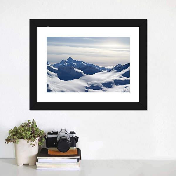 Caucasus Mountains Canvas Wall Art-1 Piece-Framed Print-20" x 16"-Tiaracle
