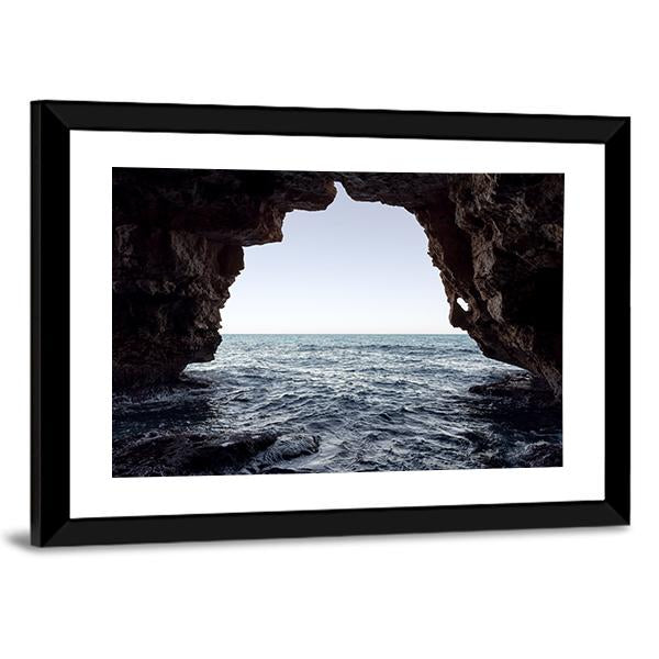 Cave In Moraig Beach Canvas Wall Art-3 Horizontal-Gallery Wrap-25" x 16"-Tiaracle