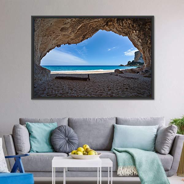 Cave Paradise Canvas Wall Art-1 Piece-Floating Frame-24" x 16"-Tiaracle