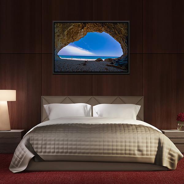 Cave Paradise &amp; Sea Canvas Wall Art-3 Horizontal-Gallery Wrap-25" x 16"-Tiaracle