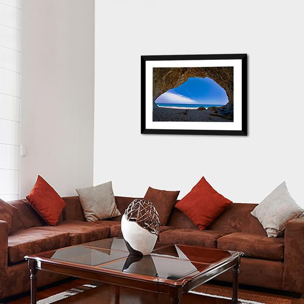 Cave Paradise & Sea Canvas Wall Art-3 Horizontal-Gallery Wrap-25" x 16"-Tiaracle