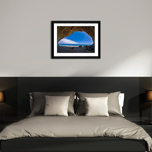 Cave Paradise & Sea Canvas Wall Art-3 Horizontal-Gallery Wrap-25" x 16"-Tiaracle