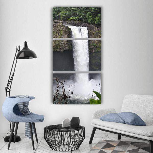 Cavern Cave Waterfall Vertical Canvas Wall Art-1 Vertical-Gallery Wrap-12" x 24"-Tiaracle