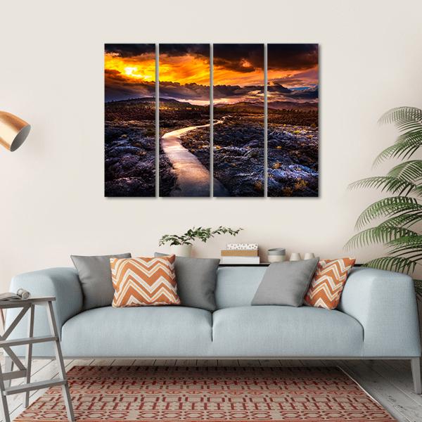 Caves Trail At Sunset Canvas Wall Art-4 Horizontal-Gallery Wrap-34" x 24"-Tiaracle