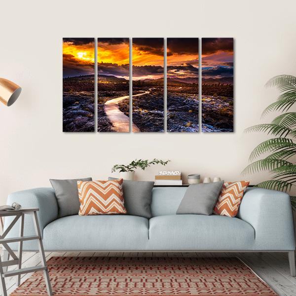 Caves Trail At Sunset Canvas Wall Art-5 Horizontal-Gallery Wrap-22" x 12"-Tiaracle