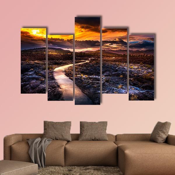 Caves Trail At Sunset Canvas Wall Art-5 Pop-Gallery Wrap-47" x 32"-Tiaracle