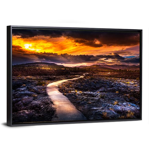 Caves Trail At Sunset Canvas Wall Art-3 Horizontal-Gallery Wrap-25" x 16"-Tiaracle
